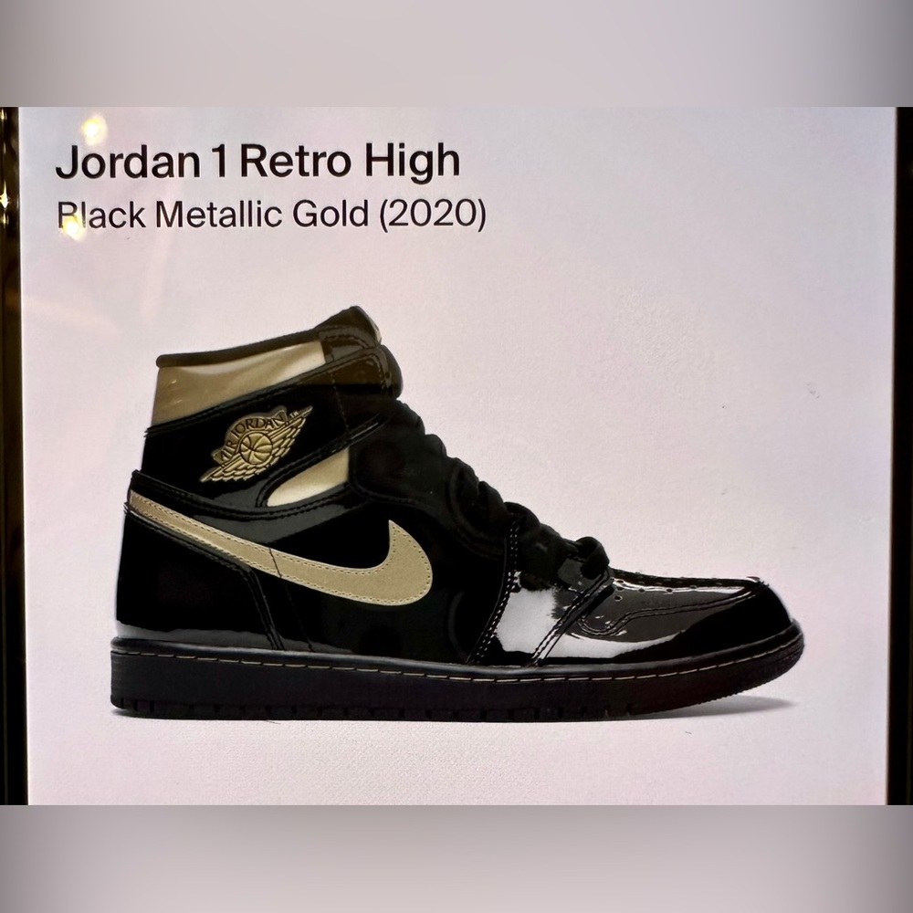 BRAND NEW JORDAN 1 RETRO HIGH BLACK METALLIC GOLD
